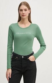 Longsleeve United Colors of Benetton  zielony damski 3GA2E16G0