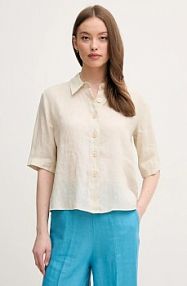 Koszula z krótkim rękawem United Colors of Benetton  beżowa 5BML5QB75