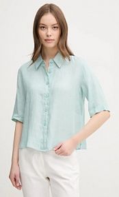 Koszula z krótkim rękawem United Colors of Benetton  turkusowa 5BML5QB75