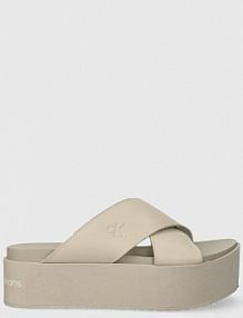 Klapki Calvin Klein Jeans  beżowe damskie YW0YW01349