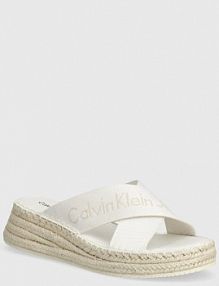 Klapki eleganckie Calvin Klein Jeans  białe YW0YW01364