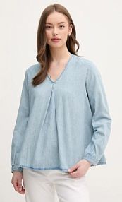 Bluzka United Colors of Benetton  niebieska damska 5RZKDQ0BD