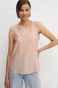 Top Sisley  pomarańczowy damski 5VURLH012