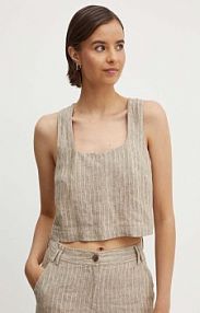 Top Sisley  beżowy damski 5NTHLH015