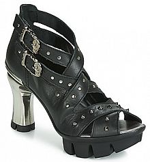 Sandały na obcasie New Rock  czarne HIGHER