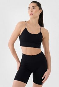 Biustonosz sportowy czarny 4F 4FWSS25USBAF151-20S