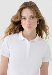 Koszulka polo biała 4F damska 4FWMM00TPTSF365-10S