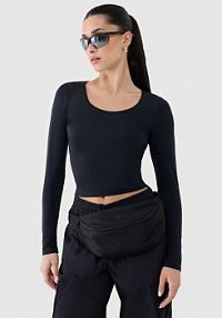 Longsleeve czarny 4F damski 4FRSS25TLONF511-20S