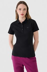 Koszulka polo czarna 4F damska 4FWMM00TPTSF365-20S