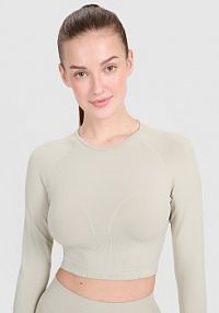 Longsleeve beżowy 4F damski 4FRSS25TFLOF486-83S