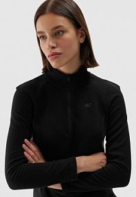 Bluza z polaru czarna 4F damska 4FWAW24UFLEF049-20S