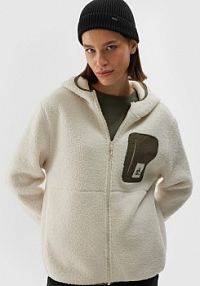 Bluza z polaru biała 4F damska 4FWAW24TFLEF286-11S