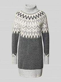 Sukienka z dzianiny z golfem model MERLA FREE/QUENT szara EAN 204852