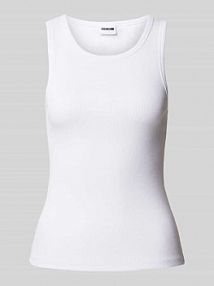 Top z prążkowanymi wykończeniami Noisy May biały damski EAN 27033135