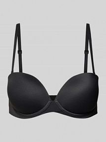 Biustonosz push up z detalami z logo model PERFECT FIT Calvin Klein Underwear czarny EAN LV00QF8252