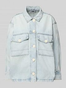 Kurtka jeansowa o kroju oversized z mieszanki bawełny i lyocellu Tommy Hilfiger niebieska damska EAN WW0WW44410