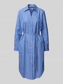 Sukienka koszulowa o kroju oversized z wiązanym paskiem Tommy Hilfiger niebieska EAN WW0WW45581