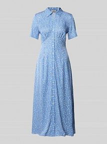 Długa sukienka koszulowa taliowana z kwiatowym nadrukiem Tommy Hilfiger niebieska EAN WW0WW45941