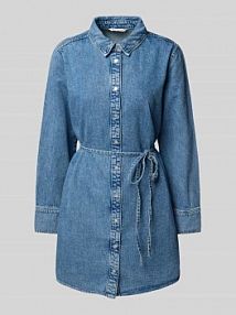 Sukienka jeansowa o kroju relaxed fit z czystej bawełny Tom Tailor Denim niebieska EAN 1045461