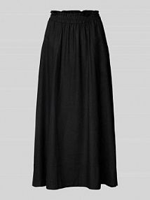 Spódnica lniana z elastycznym pasem model FLAXY YAS czarna EAN 26036370