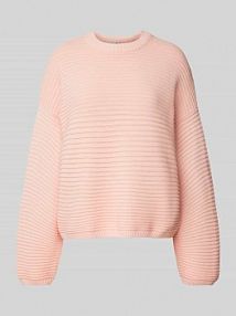Sweter z dzianiny z prążkowanymi wykończeniami JAKE*S STUDIO WOMAN pomarańczowy damski EAN 74968500335