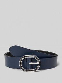 Pasek ze skóry naturalnej z dekoracyjną sprzączką s.Oliver RED LABEL granatowy damski EAN 2163176