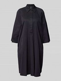 Sukienka koszulowa o długości do kolan z rękawem o dł. 3/4 Marc Cain granatowa EAN YR 21.03 W51