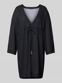 Tunika damska JOOP! Collection;Mieszanka bawełny i modalu;Luźny krój;Pasek w talii;Dekolt w serek granatowa EAN 10224510