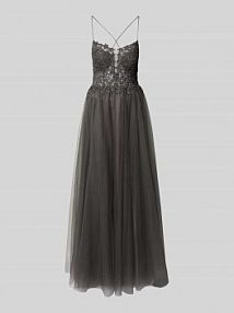 Sukienka wieczorowa z koronkowym obszyciem V.M. szara EAN 3524491