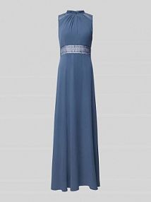 Sukienka wieczorowa ze stójką V.M. niebieska EAN 1044825