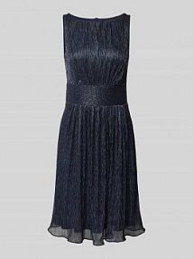 Sukienka koktajlowa z okrągłym dekoltem Swing granatowa EAN 5AG11000