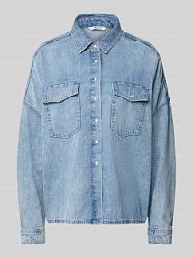 Bluzka koszulowa z listwą na zatrzaski model Ruby mustang niebieska damska EAN 1016224