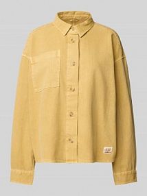 Bluzka jeansowa o kroju relaxed fit z kieszenią na piersi model Style Salinas mustang beżowa damska EAN 1016114