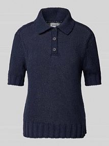 Bluzka z dzianiny z kołnierzykiem polo model Lolita mustang granatowa damska EAN 1016178