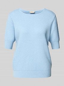 Sweter z dzianiny z rękawem o dł. 1/2 model Dodo FREE/QUENT niebieski damski EAN 126810