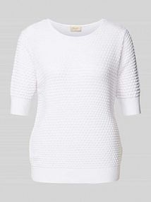 Sweter z dzianiny z rękawem o dł. 1/2 model Dodo FREE/QUENT biały damski EAN 126810