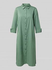 Sukienka koszulowa o długości do kolan z rękawem o dł. 3/4 ROBE LÉGÈRE zielona EAN 3554845