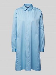 Sukienka koszulowa o długości do kolan z wpuszczanymi kieszeniami seidensticker niebieska EAN 60.130701