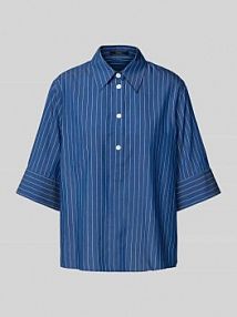 Bluzka koszulowa o kroju regular fit z rękawem o dł. 1/2 Windsor niebieska damska EAN 30046710