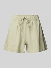 Szorty o luźnym kroju z mieszanki wiskozy i lnu model CARO Only oliwkowe damskie EAN 15314055