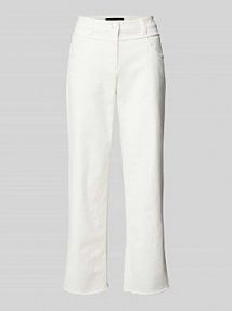 Jeansy z prostą nogawką i 5 kieszeniami LUISA CERANO białe damskie EAN 618724 3675