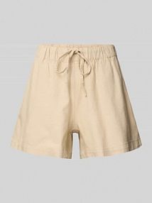 Szorty o luźnym kroju z mieszanki wiskozy i lnu model CARO Only beżowe damskie EAN 15314055