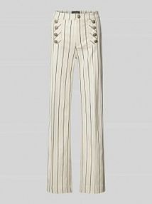 Spodnie materiałowe z guzikiem i zamkiem błyskawicznym model Audrey ROSNER białe damskie EAN 51244 233-20