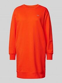 Sukienka z dzianiny dresowej z wyhaftowanym logo Gant różowa EAN 4200760