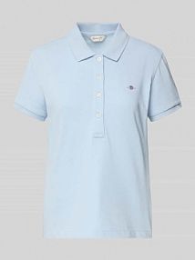 Koszulka polo z wyhaftowanym logo Gant niebieska damska EAN 4200870