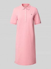 Sukienka polo o długości do kolan z wyhaftowanym logo Gant różowa EAN 4201529