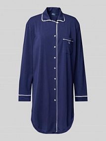 Koszula nocna z wyhaftowanym logo i kieszenią na piersi Polo Ralph Lauren niebieska damska EAN 4P0230