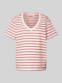 T-shirt z dekoltem w serek model NANI MOS MOSH czerwony damski EAN 168630