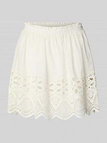 Spódnica mini z haftem angielskim model Quella EDITED biała EAN EDT9016001