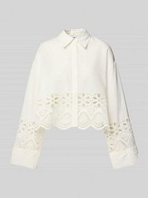 Bluzka krótka z haftem angielskim model Sophia EDITED biała damska EAN EDT9042001